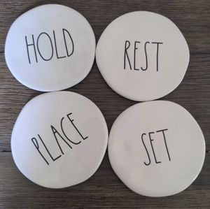 Rae Dunn 4 piece coaster set